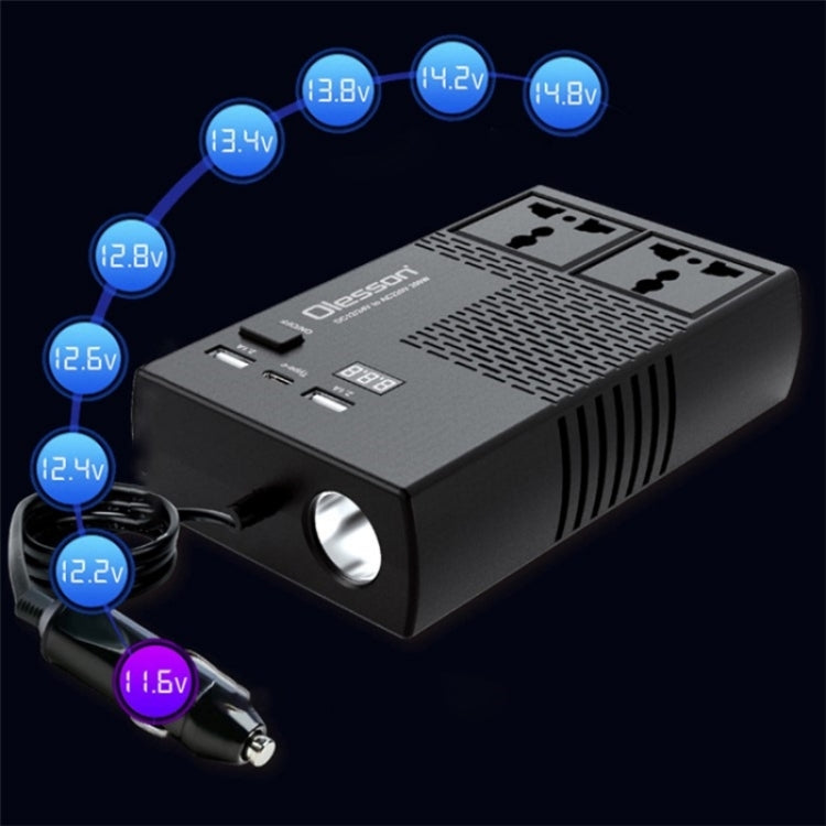 12V to 220V Car High-Power 200W Power Socket Car Charger Cigarette Lighter Car Inverter - Car Charger by buy2fix | Online Shopping UK | buy2fix