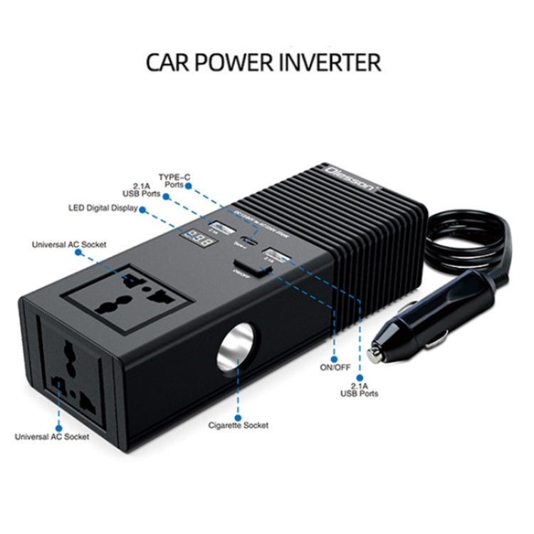 12V to 220V Car Power Inverter 200W Power Socket Car Cigarette Lighter Charger - Car Charger by buy2fix | Online Shopping UK | buy2fix