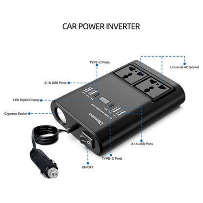 Car 150W Power Socket Cigarette Lighter Car Charger 4USB+2Type-C Car Power Inverter - Car Charger by buy2fix | Online Shopping UK | buy2fix