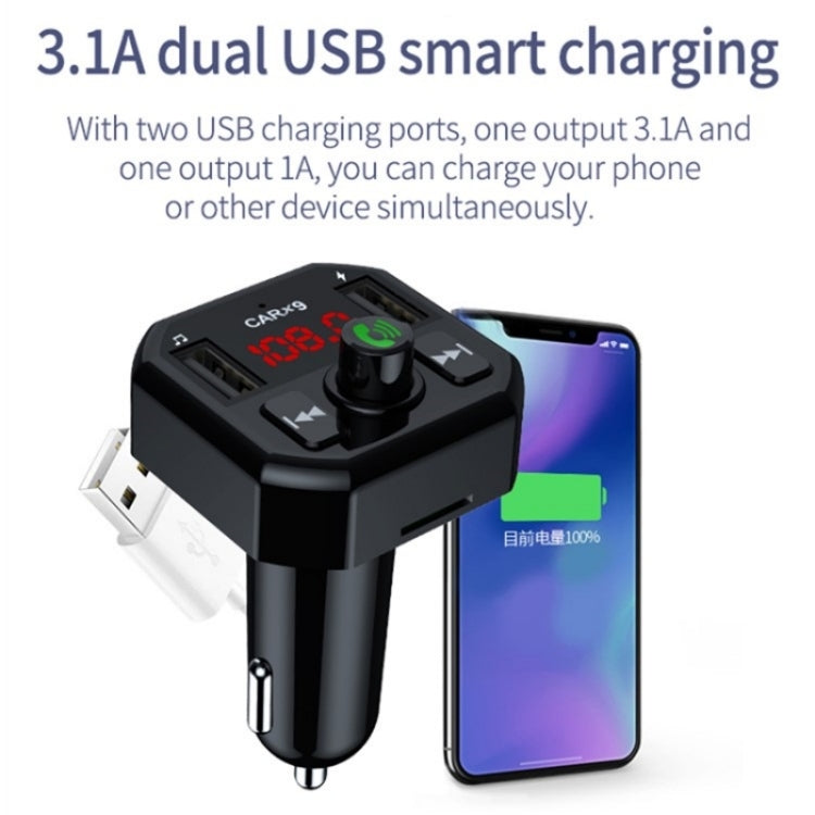 Dual USB Ports Car MP3 Player Automatic Power-off Memory Bluetooth Call FM Transmitter - Bluetooth Car Kits by buy2fix | Online Shopping UK | buy2fix