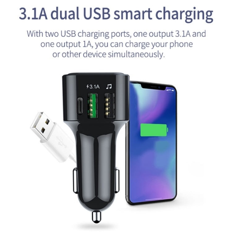 Colorful light Car Hands-free Call Bluetooth Receiver Support U Disk MP3 Player - Bluetooth Car Kits by buy2fix | Online Shopping UK | buy2fix