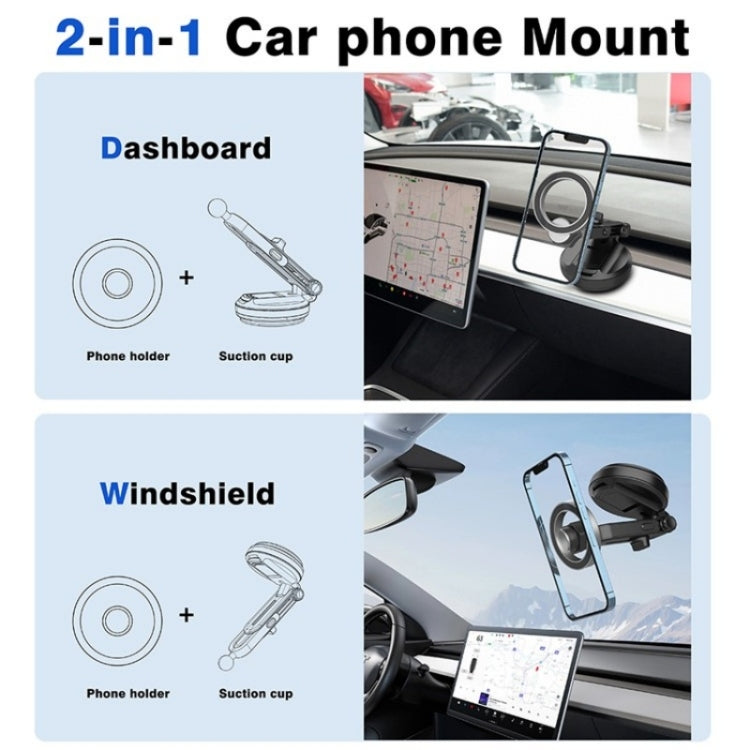 Car Dashboard / Windshield Compatible Magnet Type Phone Holder Suction Cup Base by buy2fix