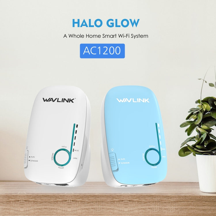 WAVLINK WN576K2 AC1200 Household WiFi Router Network Extender Dual Band Wireless Repeater, Plug:UK Plug (White) by WAVLINK