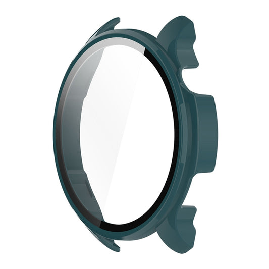 For Amazfit Balance A2286 ENKAY Hat-Prince Full Coverage Tempered Glass Film Integrated PC Watch Case(Dark Green) - Watch Cases by ENKAY | Online Shopping UK | buy2fix
