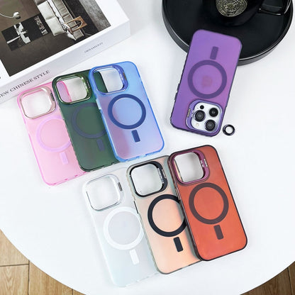 For iPhone 15 Pro Lens Holder MagSafe PC Hybrid TPU Phone Case(Black) - iPhone 15 Pro Cases by buy2fix | Online Shopping UK | buy2fix