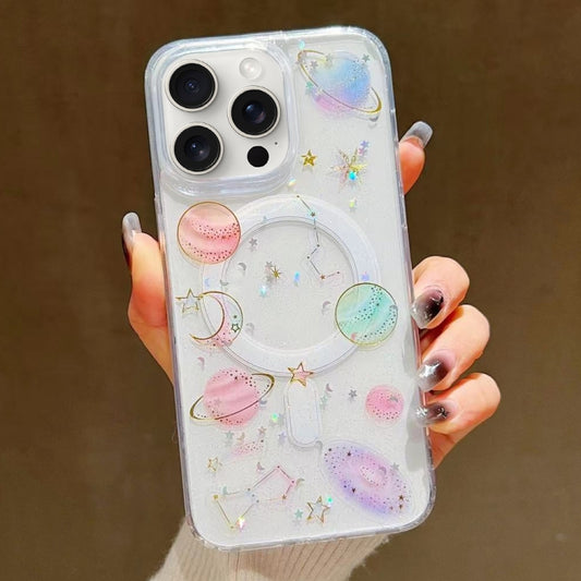 For iPhone 15 Pro Cosmic Star MagSafe TPU Phone Case(Transparent) - iPhone 15 Pro Cases by buy2fix | Online Shopping UK | buy2fix