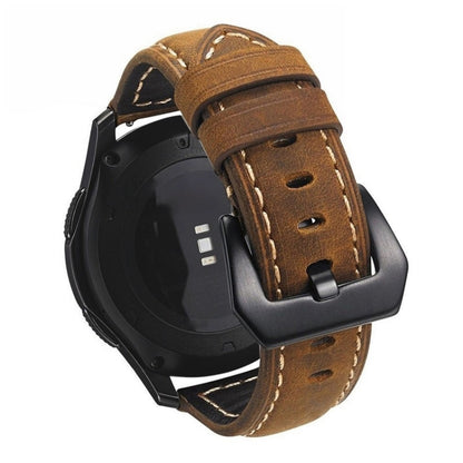 Frosted leather large black buckle For Huawei Watch GT / Watch 2 Pro Watch Band(Dark brown) by buy2fix