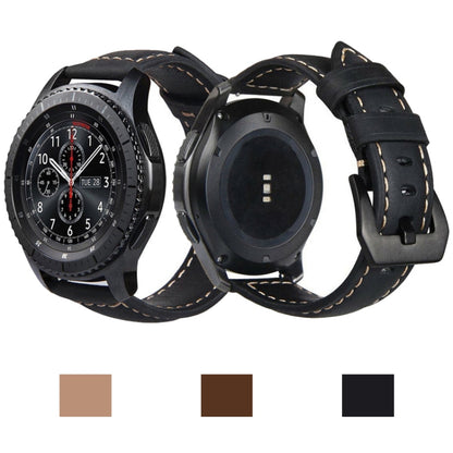 Frosted leather large black buckle For Huawei Watch GT / Watch 2 Pro Watch Band(Dark brown) by buy2fix