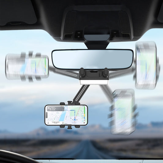 H23-8 New Multifunction Rearview Mirror Phone Holder Rotatable Retractable Phone Mount by buy2fix
