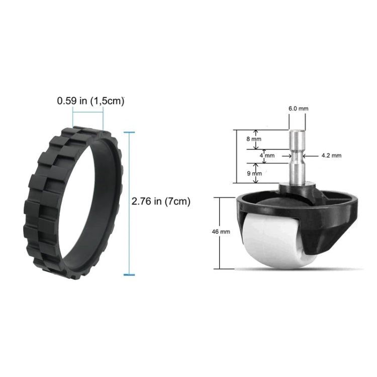 JUNSUNMAY Replacement Wheel Caster Tires for All Series iRobot Vacuum Cleaner by JUNSUNMAY