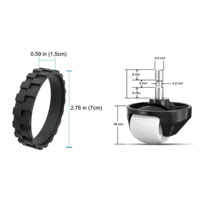 JUNSUNMAY Replacement Wheel Caster Tires for All Series iRobot Vacuum Cleaner by JUNSUNMAY