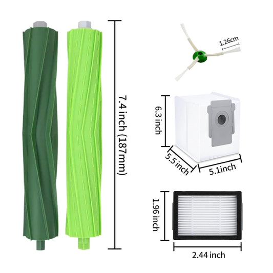 JUNSUNMAY 9pcs For iRobot E5 / E6 Replacement Roller Brushes Side Brushes Clean Filters Vacuum Bags - For iRobot Accessories by JUNSUNMAY | Online Shopping UK | buy2fix