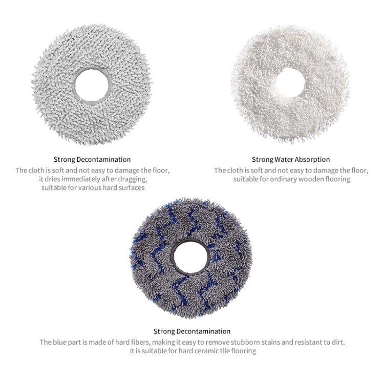 JUNSUNMAY 4pcs Washable Mop Pads Replacement for ECOVACS DEEBOT X1 Turbo / X2 Omni / T20 Pro(White) - For ECOVACS Accessories by JUNSUNMAY | Online Shopping UK | buy2fix