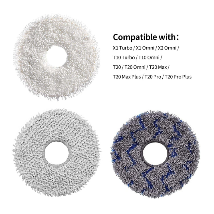 JUNSUNMAY 4pcs Washable Mop Pads Replacement for ECOVACS DEEBOT X1 Turbo / X2 Omni / T20 Pro(White) - For ECOVACS Accessories by JUNSUNMAY | Online Shopping UK | buy2fix