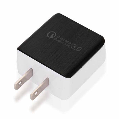 1USB QC 3.0 Wire Drawing Quick Charger US Plug(black) - USB Charger by buy2fix | Online Shopping UK | buy2fix