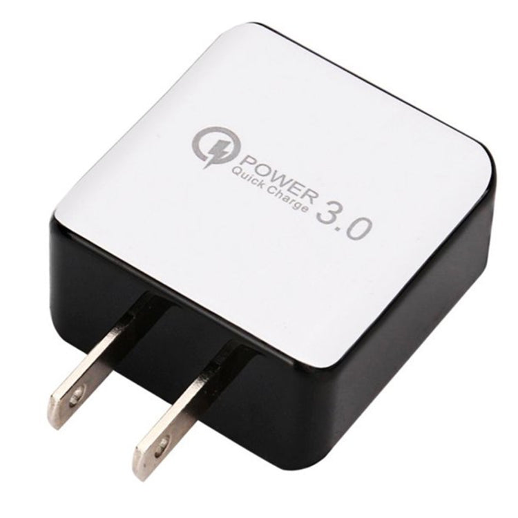 1USB QC 3.0 Wire Drawing Quick Charger US Plug(white) - USB Charger by buy2fix | Online Shopping UK | buy2fix