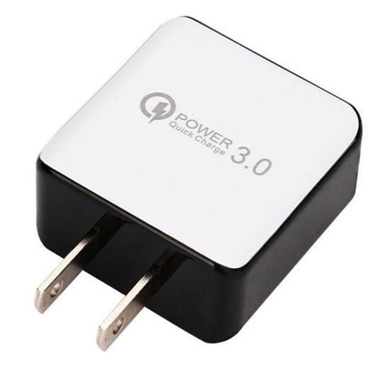 1USB QC 3.0 Wire Drawing Quick Charger US Plug(white) - USB Charger by buy2fix | Online Shopping UK | buy2fix