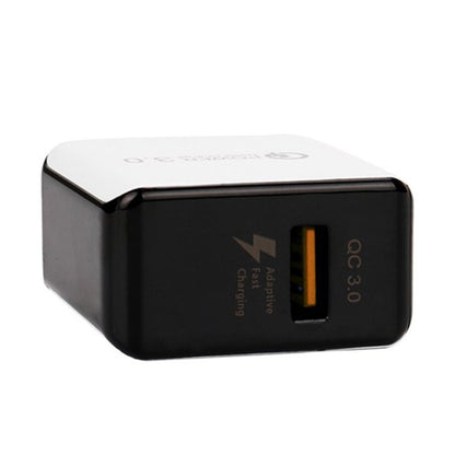 1USB QC 3.0 Wire Drawing Quick Charger US Plug(white) - USB Charger by buy2fix | Online Shopping UK | buy2fix