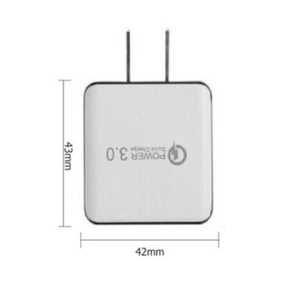 1USB QC 3.0 Wire Drawing Quick Charger US Plug(white) - USB Charger by buy2fix | Online Shopping UK | buy2fix