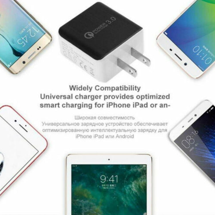 1USB QC 3.0 Wire Drawing Quick Charger US Plug(white) - USB Charger by buy2fix | Online Shopping UK | buy2fix