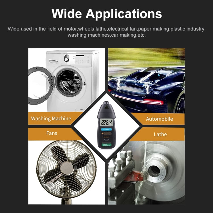 DT2234C Digital Laser Tachometer RPM Meter Non-Contact - Tachometers & Anemometer by buy2fix | Online Shopping UK | buy2fix