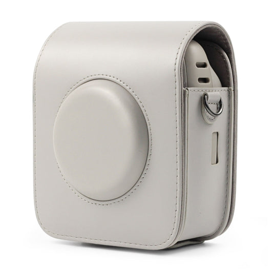 Full Body Camera PU Leather Case Bag with Strap for Fujifilm Instax Square SQ20(White) - Leather Bag by buy2fix | Online Shopping UK | buy2fix
