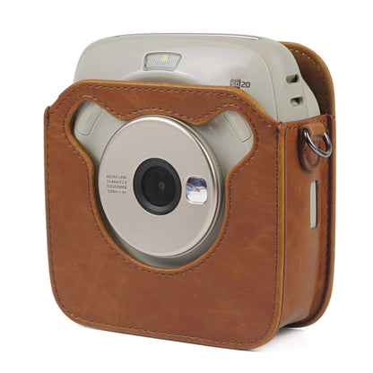 Full Body Camera PU Leather Case Bag with Strap for Fujifilm Instax Square SQ20(Brown) by buy2fix