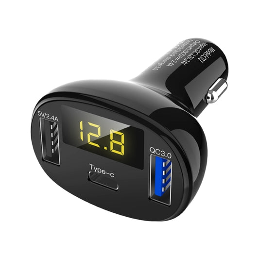 C02 Car Power Adapter in-car Phone Charger Type-C Fast Charger QC3.0 Dual USB Ports DC5V 2.4A 12V 24V Cigarette Lighter Power Supply - Car Charger by buy2fix | Online Shopping UK | buy2fix
