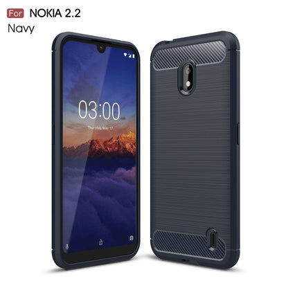 Brushed Texture Carbon Fiber TPU Case for Nokia 2.2(Navy Blue) - Nokia Cases by buy2fix | Online Shopping UK | buy2fix