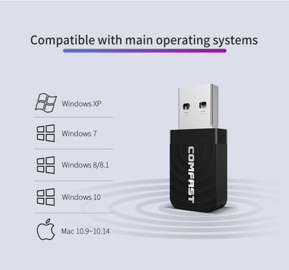 COMFAST CF-812AC 1300 Mbps Dual Band Mini USB WiFi Adapter - USB Network Adapter by COMFAST | Online Shopping UK | buy2fix