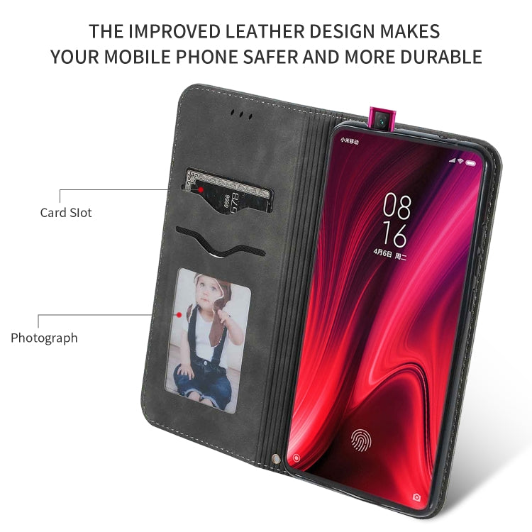 Retro Skin Feel Business Magnetic Horizontal Flip Leather Case for Xiaomi Mi 9T / Mi 9T Pro / Redmi K20 / K20 Pro(Dark Gray) by buy2fix