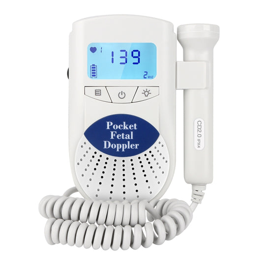 FD-100 Digital Fetal Doppler Ultrasound Sound Baby Heartbeat Detector Monitor LED Digital Prenatal Pocket Fetal Doppler Stethoscope (Blue) - Heart Rate Monitoring by buy2fix | Online Shopping UK | buy2fix