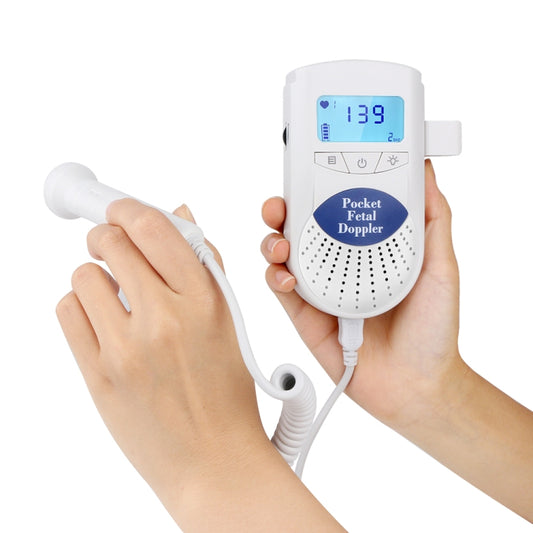 FD-100 Digital Fetal Doppler Ultrasound Sound Baby Heartbeat Detector Monitor LED Digital Prenatal Pocket Fetal Doppler Stethoscope (Blue) - Heart Rate Monitoring by buy2fix | Online Shopping UK | buy2fix