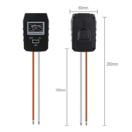 RZ97 Mini Soil PH Moisture Humidity Measuring PH Meter Soil Moisture Monitor Hygrometer Gardening Plant Farming Moisture Tester - PH & Moisture Meter by buy2fix | Online Shopping UK | buy2fix