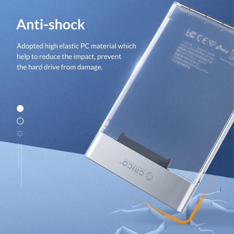ORICO 2129U3 2.5 inch Transparent USB 3.0 Hard Drive Enclosure - HDD Enclosure by ORICO | Online Shopping UK | buy2fix
