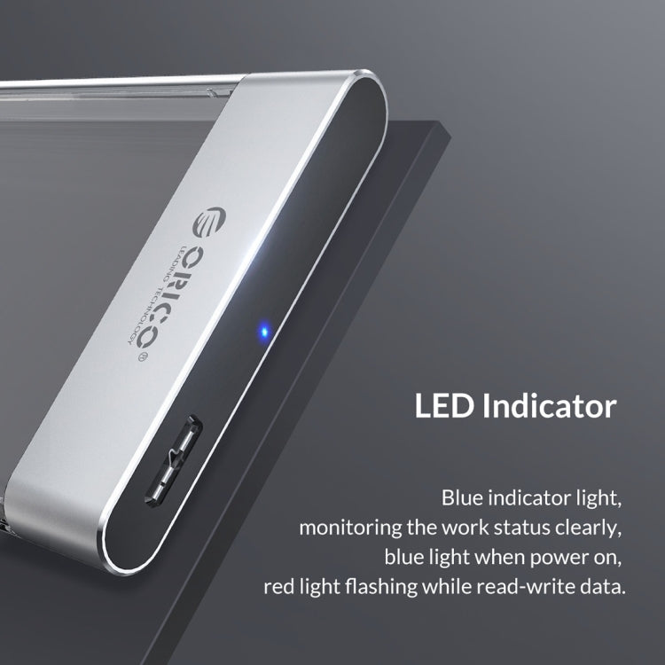 ORICO 2129U3 2.5 inch Transparent USB 3.0 Hard Drive Enclosure - HDD Enclosure by ORICO | Online Shopping UK | buy2fix