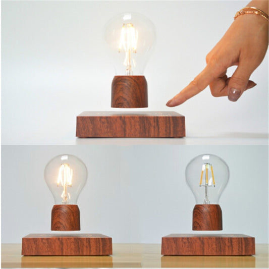 Retro Magnetic Floating Bulb Wood Color Substrate LED Home Decoration Lamp - Novelty Lighting by buy2fix | Online Shopping UK | buy2fix