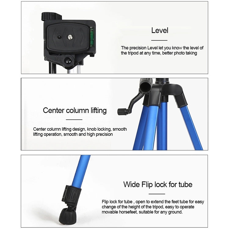 Portable Phone Live Selfie 3366 Tripod Stand DV SLR Camera Self-timer Full Light Bracket(Gold) - Tripods by buy2fix | Online Shopping UK | buy2fix
