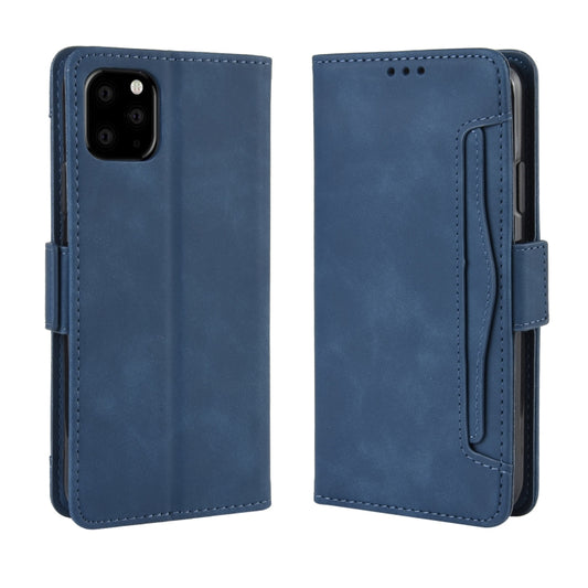 For iPhone 11 Wallet Style Skin Feel Calf Pattern Leather Case, with Separate Card Slot(Blue) - iPhone 11 Cases by buy2fix | Online Shopping UK | buy2fix