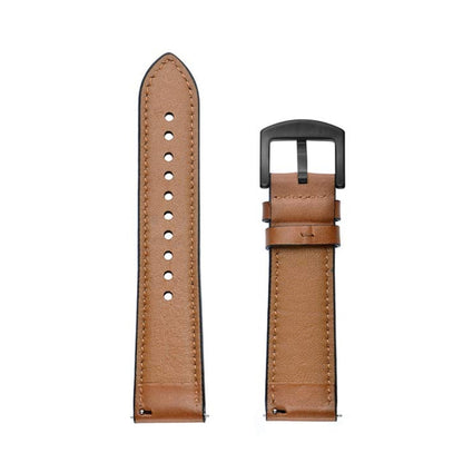 For Samsung Galaxy Watch Active 2 22mm Leather Eyelet Sport Watch Band(Brown) - Watch Bands by buy2fix | Online Shopping UK | buy2fix