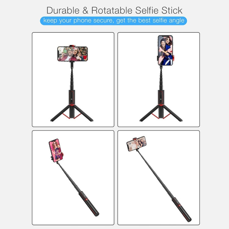 M18 Portable Selfie Stick Remote Control Mobile Phone Holder(Pink) - Selfie Sticks by buy2fix | Online Shopping UK | buy2fix