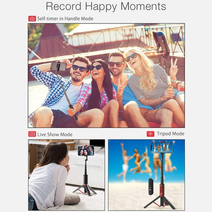 M18 Portable Selfie Stick Remote Control Mobile Phone Holder(Black Tarnish) - Selfie Sticks by buy2fix | Online Shopping UK | buy2fix