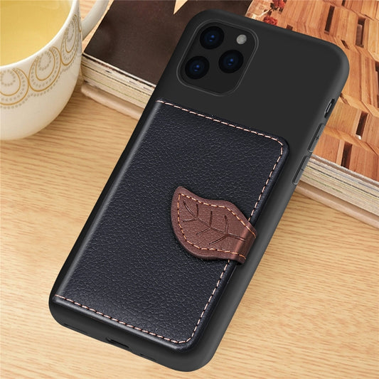For iPhone 11 Pro Max Litchi Pattern Card Bag Wallet Bracket + TPU Phone Case with Card Slot Wallet Bracket Function(Black) - iPhone 11 Pro Max Cases by buy2fix | Online Shopping UK | buy2fix