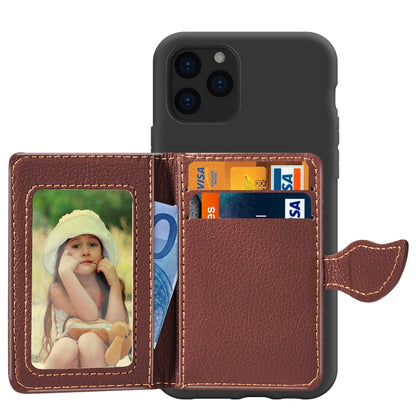 For iPhone 11 Pro Max Litchi Pattern Card Bag Wallet Bracket + TPU Phone Case with Card Slot Wallet Bracket Function(Black) - iPhone 11 Pro Max Cases by buy2fix | Online Shopping UK | buy2fix