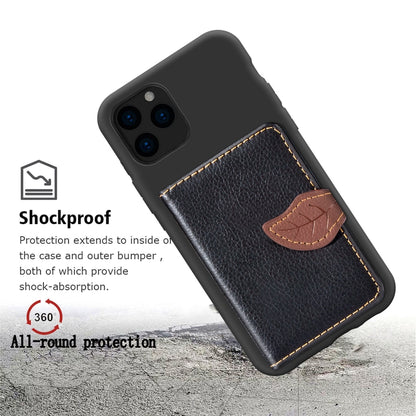 For iPhone 11 Pro Max Litchi Pattern Card Bag Wallet Bracket + TPU Phone Case with Card Slot Wallet Bracket Function(Black) - iPhone 11 Pro Max Cases by buy2fix | Online Shopping UK | buy2fix