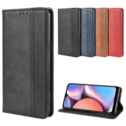 For Galaxy A10s Magnetic Buckle Retro Crazy Horse Texture Horizontal Flip Leather Case with Holder & Card Slots & Photo Frame(Black) by buy2fix