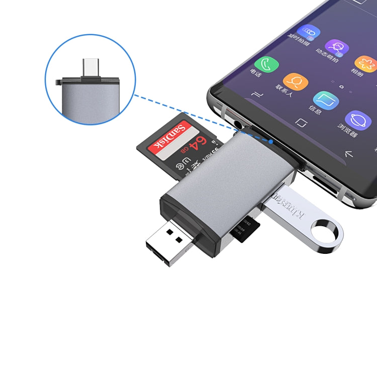 3 in 1 USB-C / Type-C + USB 2.0 + Micro USB Multifunction OTG Card Reader by buy2fix