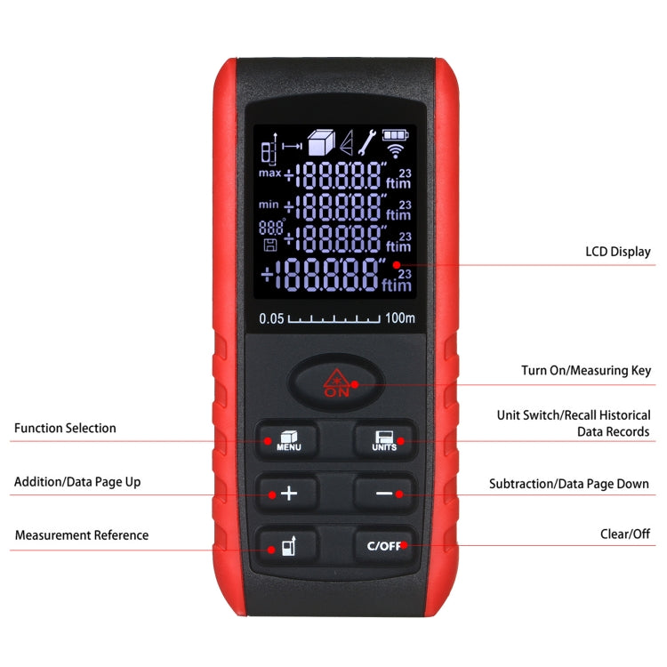 E100 Laser Rangefinder Laser Distance Meter Measuring Device Digital Handheld Tools Module Range 100m Range Finder - Laser Rangefinder by buy2fix | Online Shopping UK | buy2fix