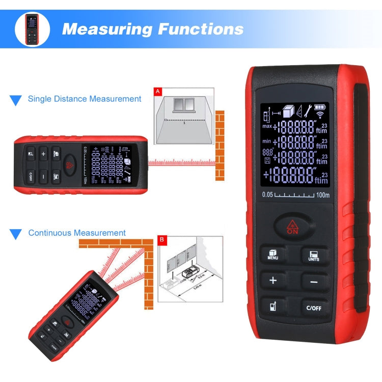 E100 Laser Rangefinder Laser Distance Meter Measuring Device Digital Handheld Tools Module Range 100m Range Finder - Laser Rangefinder by buy2fix | Online Shopping UK | buy2fix