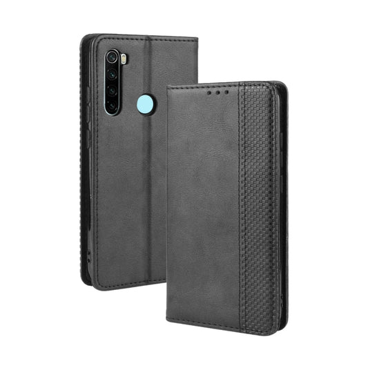 For Xiaomi Redmi Note 8 Magnetic Buckle Retro Crazy Horse Texture Horizontal Flip Leather Case , with Holder & Card Slots & Photo Frame(Black) by buy2fix